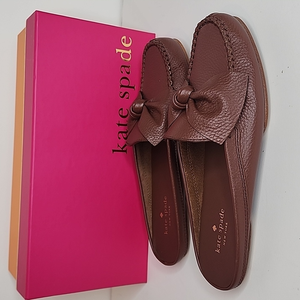 Kate Spade Mallory Soft Leather Bow Flat Slides
